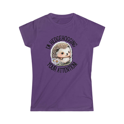 Printify T-Shirt Purple / S I'm Hedgehogging Women's Softstyle Tee - S-2XL