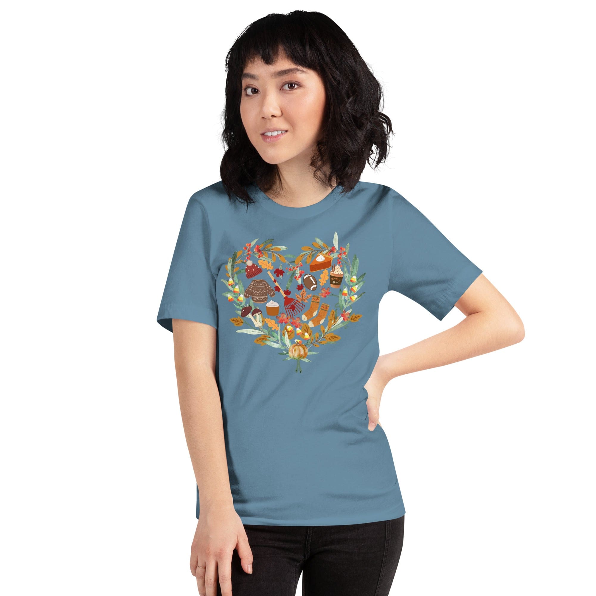 Spruced Roost T-Shirts Steel Blue / S Autumn Medley T-Shirt Crew Neck - XS-3XL