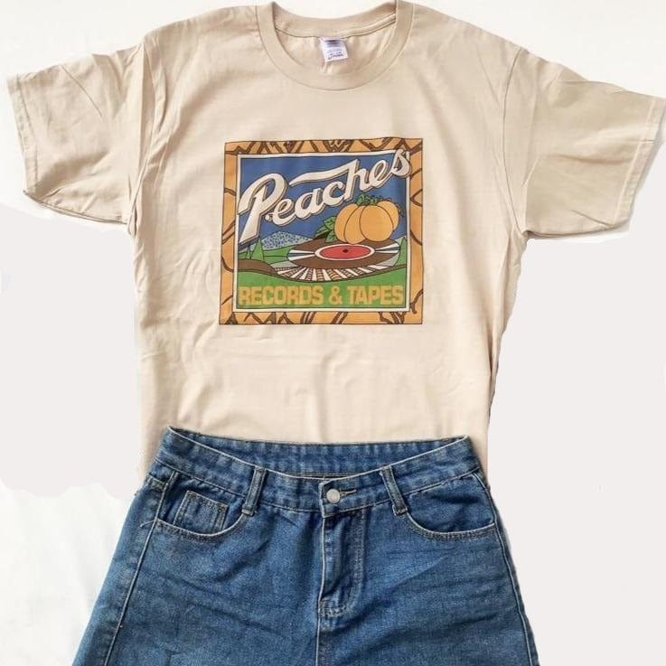 Spruced Roost T-Shirts Khaki / L For the love of Peaches Retro T-Shirt - XS-2XL - 2 Colors