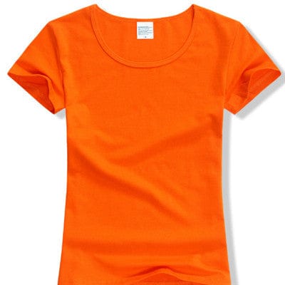 Spruced Roost T-Shirts orange / S Lovely Solid Layering Cotton Short Sleeve T-Shirt S-2XL - 15 Colors