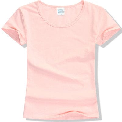 Spruced Roost T-Shirts pink / S Lovely Solid Layering Cotton Short Sleeve T-Shirt S-2XL - 15 Colors