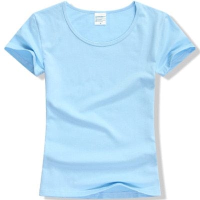 Spruced Roost T-Shirts Light blue / S Lovely Solid Layering Cotton Short Sleeve T-Shirt S-2XL - 15 Colors