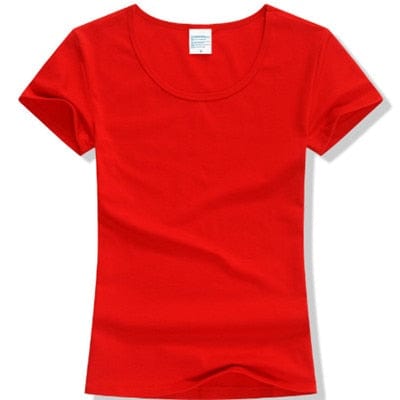 Spruced Roost T-Shirts red / S Lovely Solid Layering Cotton Short Sleeve T-Shirt S-2XL - 15 Colors