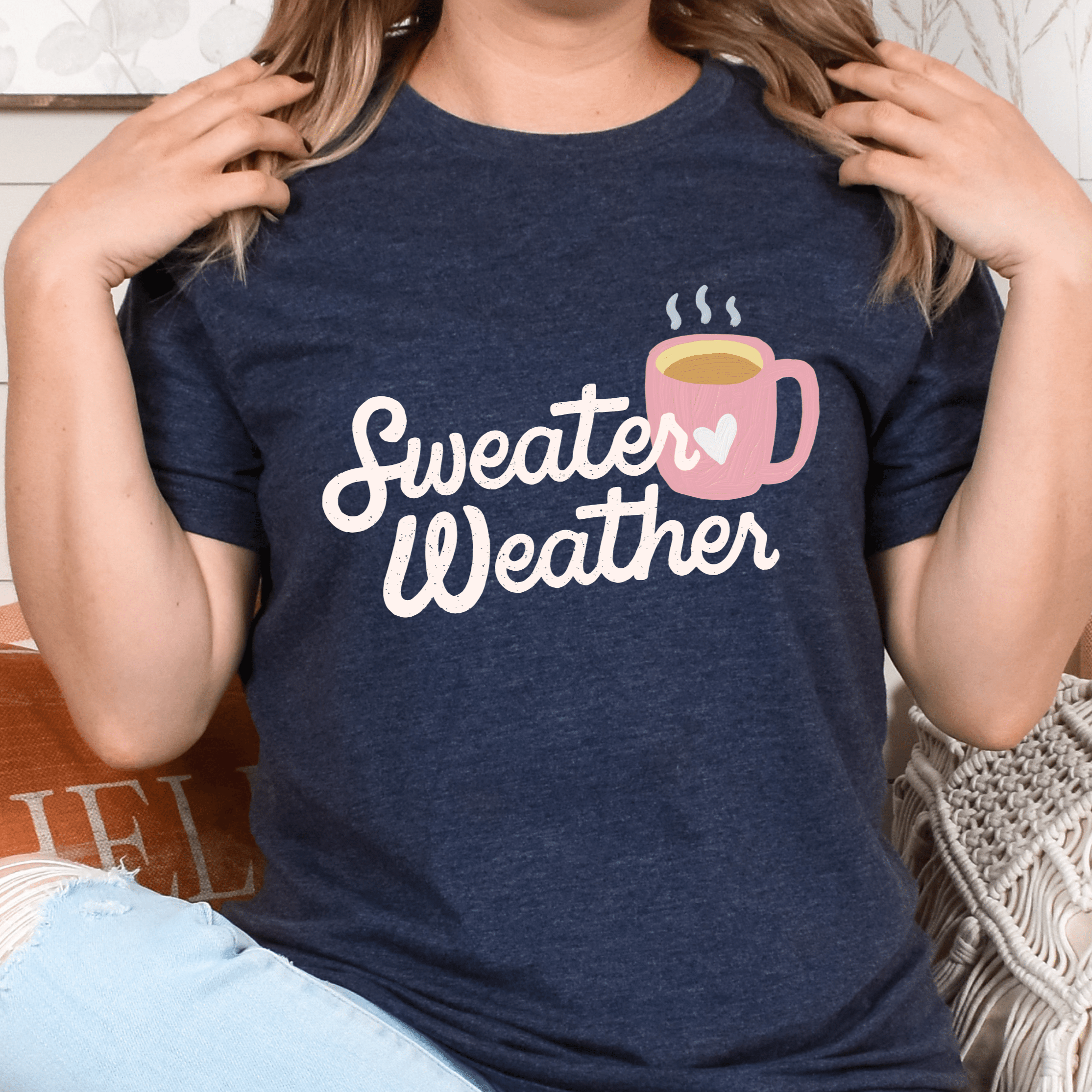 Printify T-Shirts Sweater Weather Hot Cocoa Tshirt - 8 Colors - S-3XL