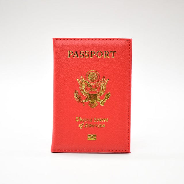 Spruced Roost Travel Bag Red USA Cover for Passport Cover Pebble Soft Travel High Quality - 13 Colors
