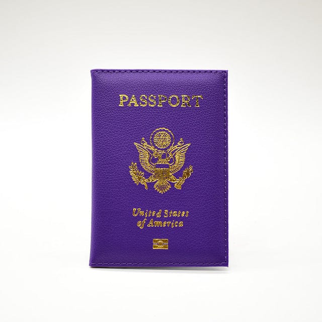 Spruced Roost Travel Bag Purple USA Cover for Passport Cover Pebble Soft Travel High Quality - 13 Colors