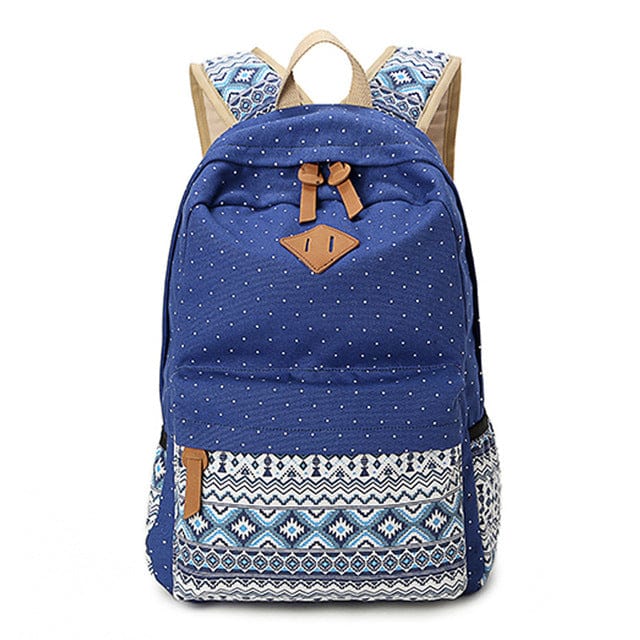 Spruced Roost Travel Bag Blue Vintage Style Schoolbag Canvas Backpack - Large Capacity - 8 Colors