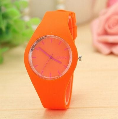 Dropshiping Store Watch Orange Color Brigade Ultra-thin Silicone Strap Watch  - 12 Colors