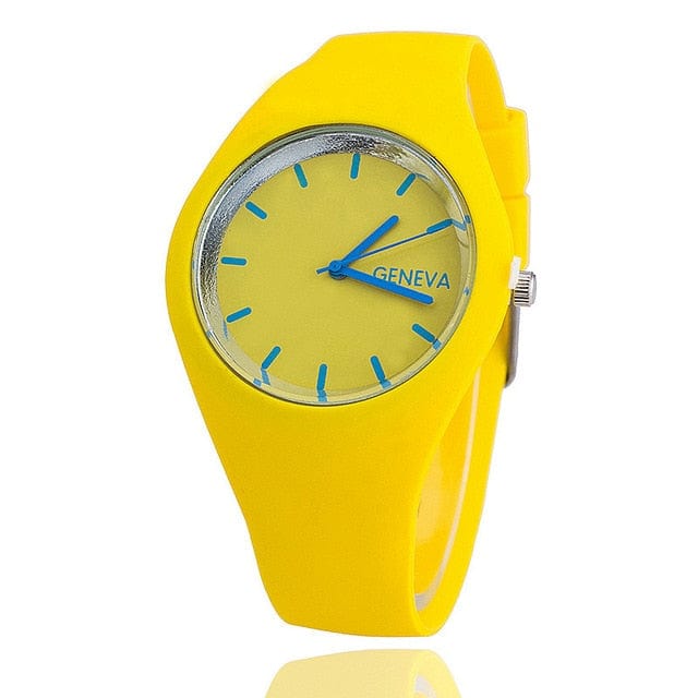 Dropshiping Store Watch Yellow Color Brigade Ultra-thin Silicone Strap Watch  - 12 Colors