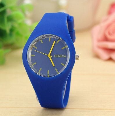 Dropshiping Store Watch Blue Color Brigade Ultra-thin Silicone Strap Watch  - 12 Colors