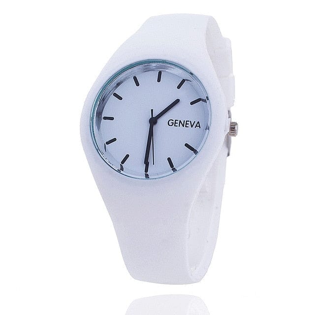 Dropshiping Store Watch White Color Brigade Ultra-thin Silicone Strap Watch  - 12 Colors