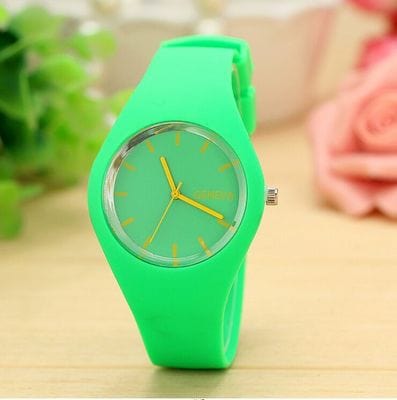 Dropshiping Store Watch Green Color Brigade Ultra-thin Silicone Strap Watch  - 12 Colors