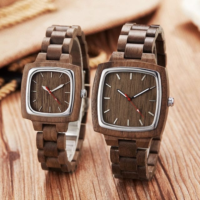 Ur Watch Store Watches women and men Simple Dark Bamboo Wood Couples Watches - Men / Women