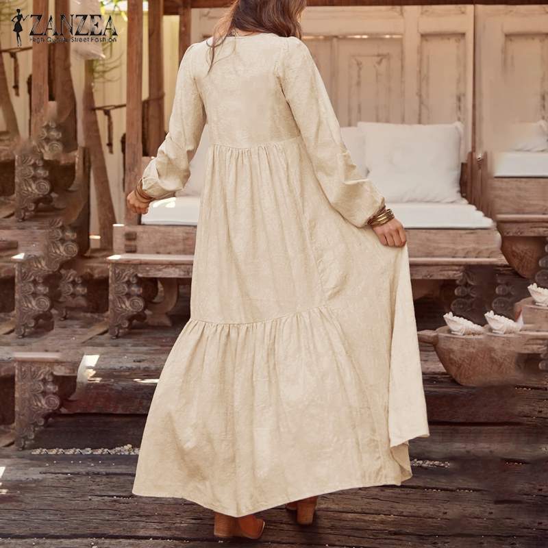 A- Get it Happy Women's Bohemian Shirt Dress Long Maxi Dress - M-5XL