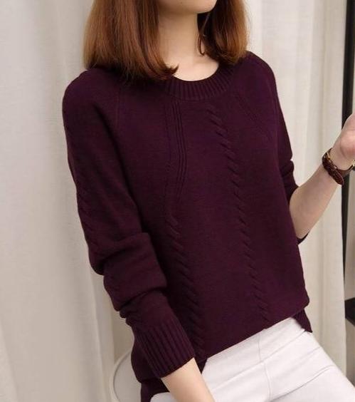 Vangull Official Store Women's Clothing Burgundy / M Cabled Cutie Sweater - M-3XL