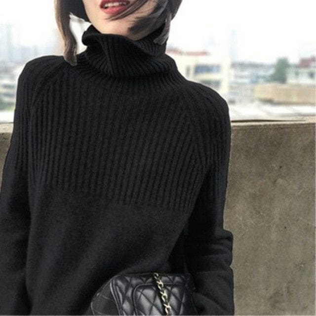 syiwidii Official Store Women's Clothing Black / S Cashmere blend Pullover Sweater - S-XL - 5 Colors