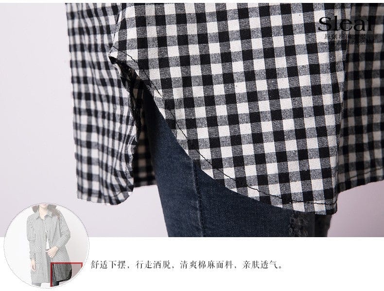 NIJIUDING Official Store Women's Clothing Classic Plaid Long-sleeved Shirt - M-2XL - 2 Plaids