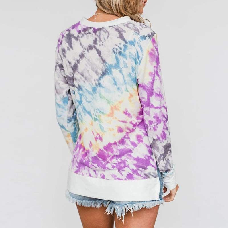 Romeo and Juliet Clothes Store Women's Clothing Color Tie Dyed Long Sleeved Shirt - M-3XL - 4 Colors