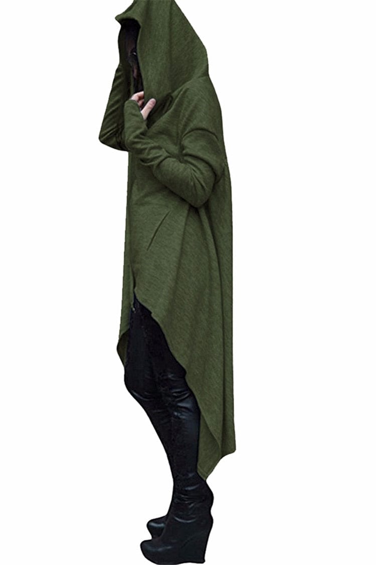 Spruced Roost Women's Clothing Faith Long Asymmetrical Hem Hoodie with Center Pocket - S-5XL - 4 Colors