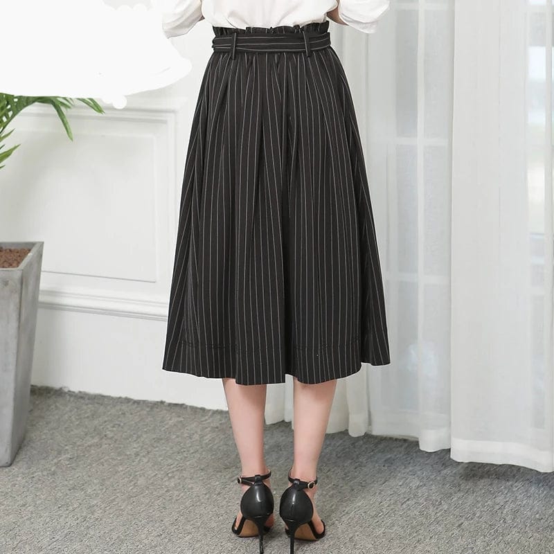 Spruced Roost Women's Clothing Flare Hem High Waist Midi Skirt Size - S-7XL