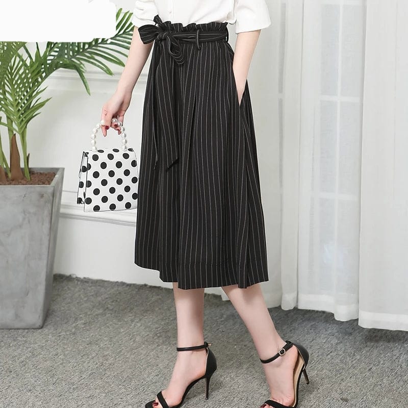 Spruced Roost Women's Clothing Flare Hem High Waist Midi Skirt Size - S-7XL