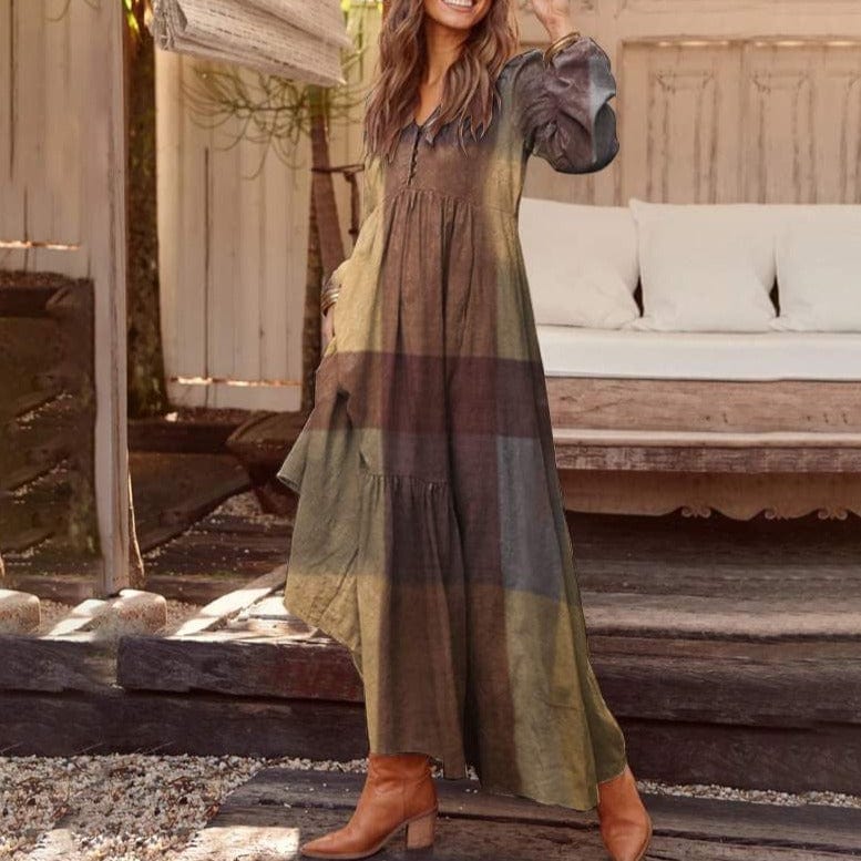 Spruced Roost Women's Clothing Galway Maxi Dress Plaid Dress - M-5XL -  9 Colors