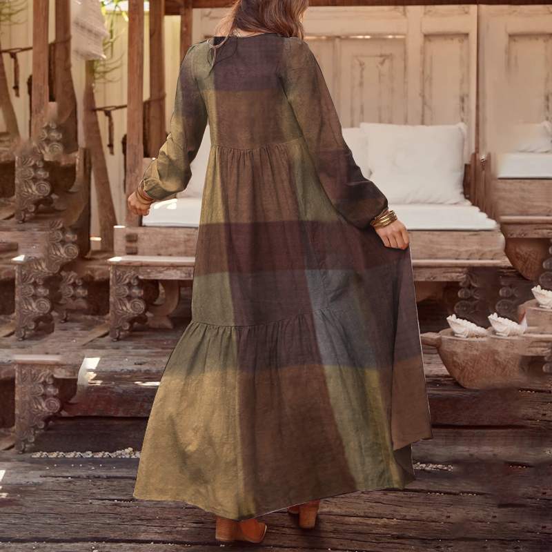 Spruced Roost Women's Clothing Galway Maxi Dress Plaid Dress - M-5XL -  9 Colors