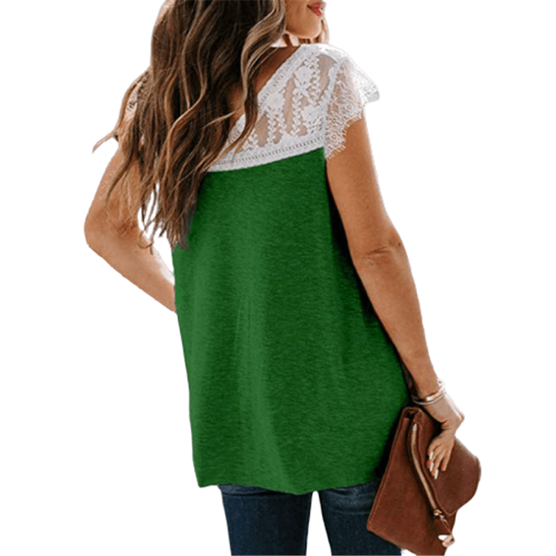 Spruced Roost Women's Clothing Lacey Layering Top V-Neck T-shirt - S-5XL - 3 Colors