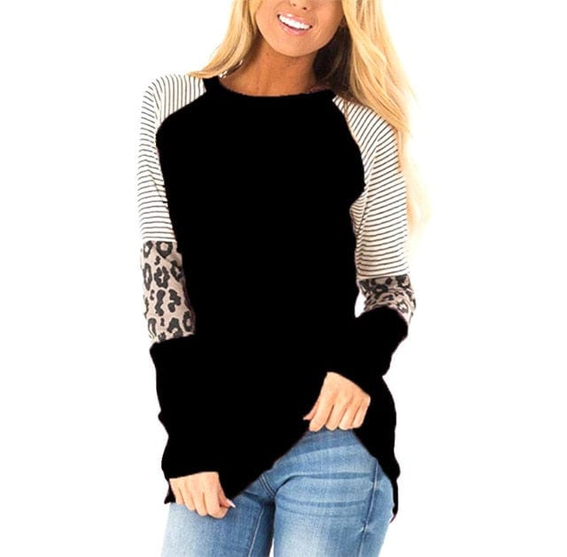 Spruced Roost Women's Clothing black / XXL Levels Shirt Striped Top - S-2XL - 5 Colors