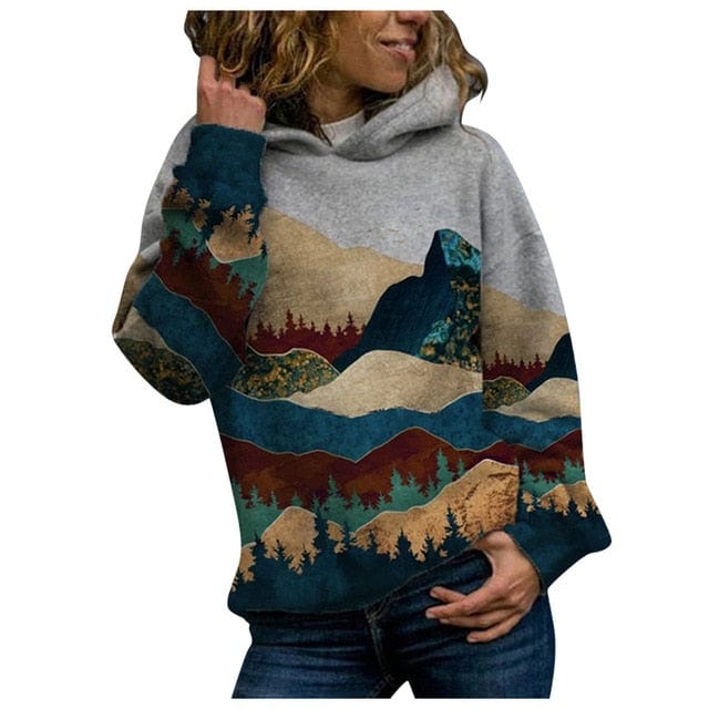 Exquisite GarmentS Store Women's Clothing 1004 / XXXL / United States Majestic Mountain and Earth Printed Hooded Shirt - 10 Styles - S-3XL