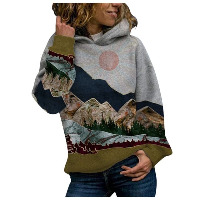 Exquisite GarmentS Store Women's Clothing 1006 / XL / United States Majestic Mountain and Earth Printed Hooded Shirt - 10 Styles - S-3XL