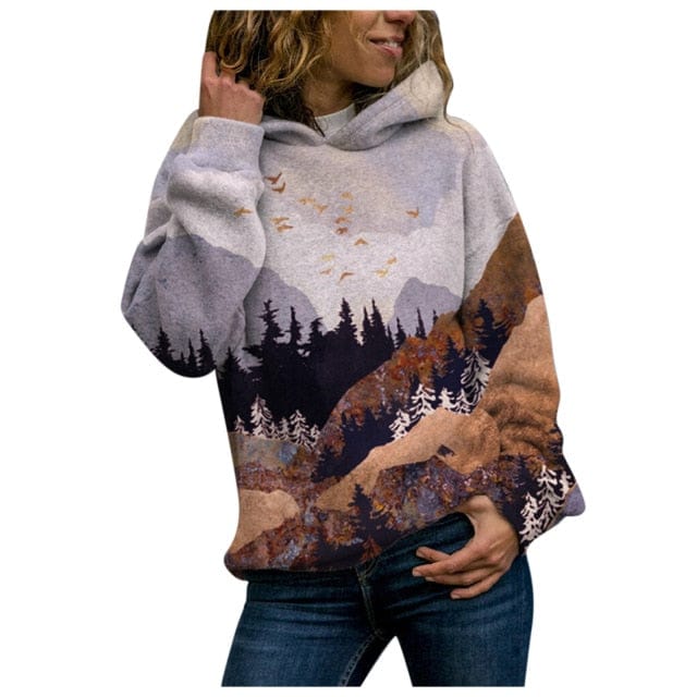 Exquisite GarmentS Store Women's Clothing 1010 / L / United States Majestic Mountain and Earth Printed Hooded Shirt - 10 Styles - S-3XL