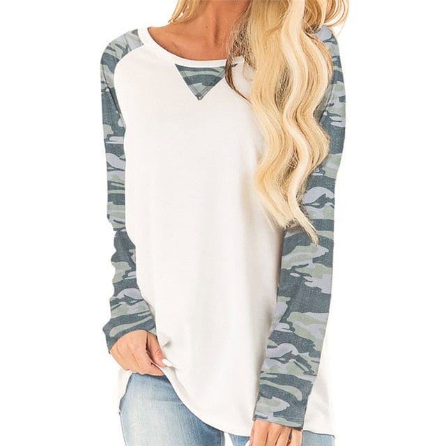 Lusofie Official Store Women's Clothing Camouflage sleeve / M Raglan Long sleeved Tops - S-2XL - 4 Colors