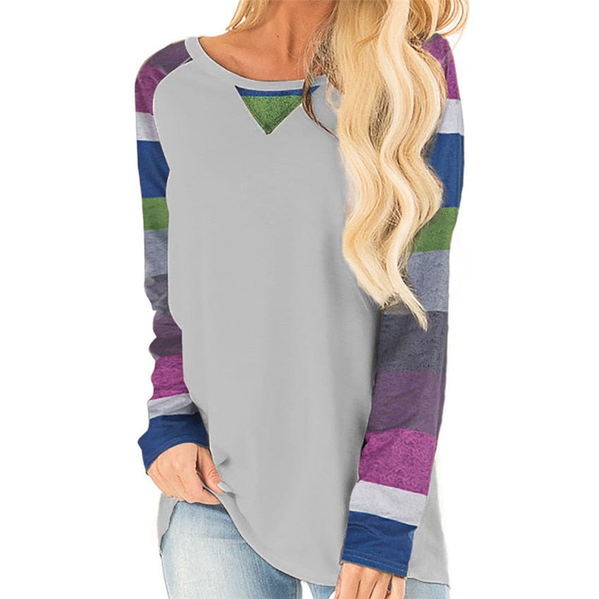 Lusofie Official Store Women's Clothing Striped sleeve / M Raglan Long sleeved Tops - S-2XL - 4 Colors