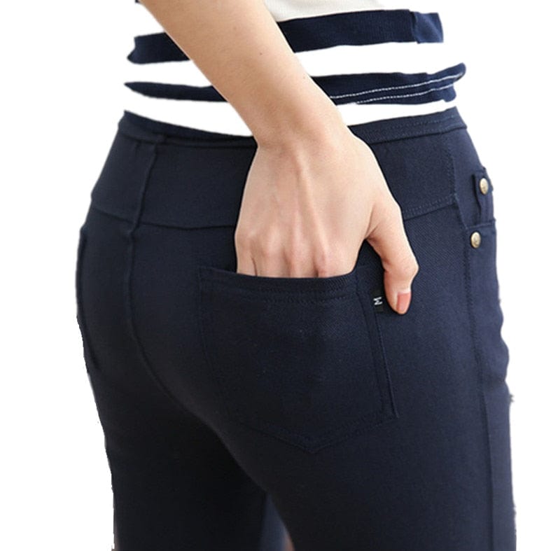 Spruced Roost Women's Clothing Riveting High Waist Stretch Jeans - 2 Colors - S-6XL