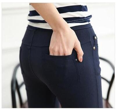 Spruced Roost Women's Clothing Navy / M Riveting High Waist Stretch Jeans - 2 Colors - S-6XL