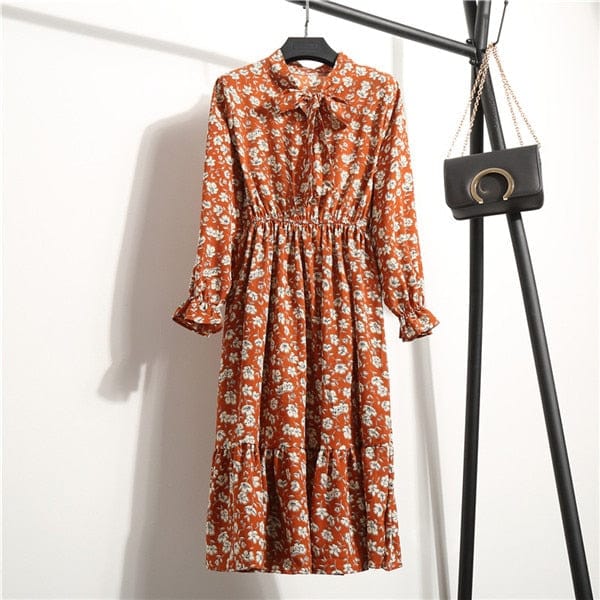 Spruced Roost Women's Clothing No.1 / L Savannah Chiffon Floral Dress - 10 Colors/prints - S-XL