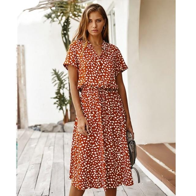 Shein Women's Clothing Orange / XL Surrey Summer Midi Dress - XS-XL - 8 Styles