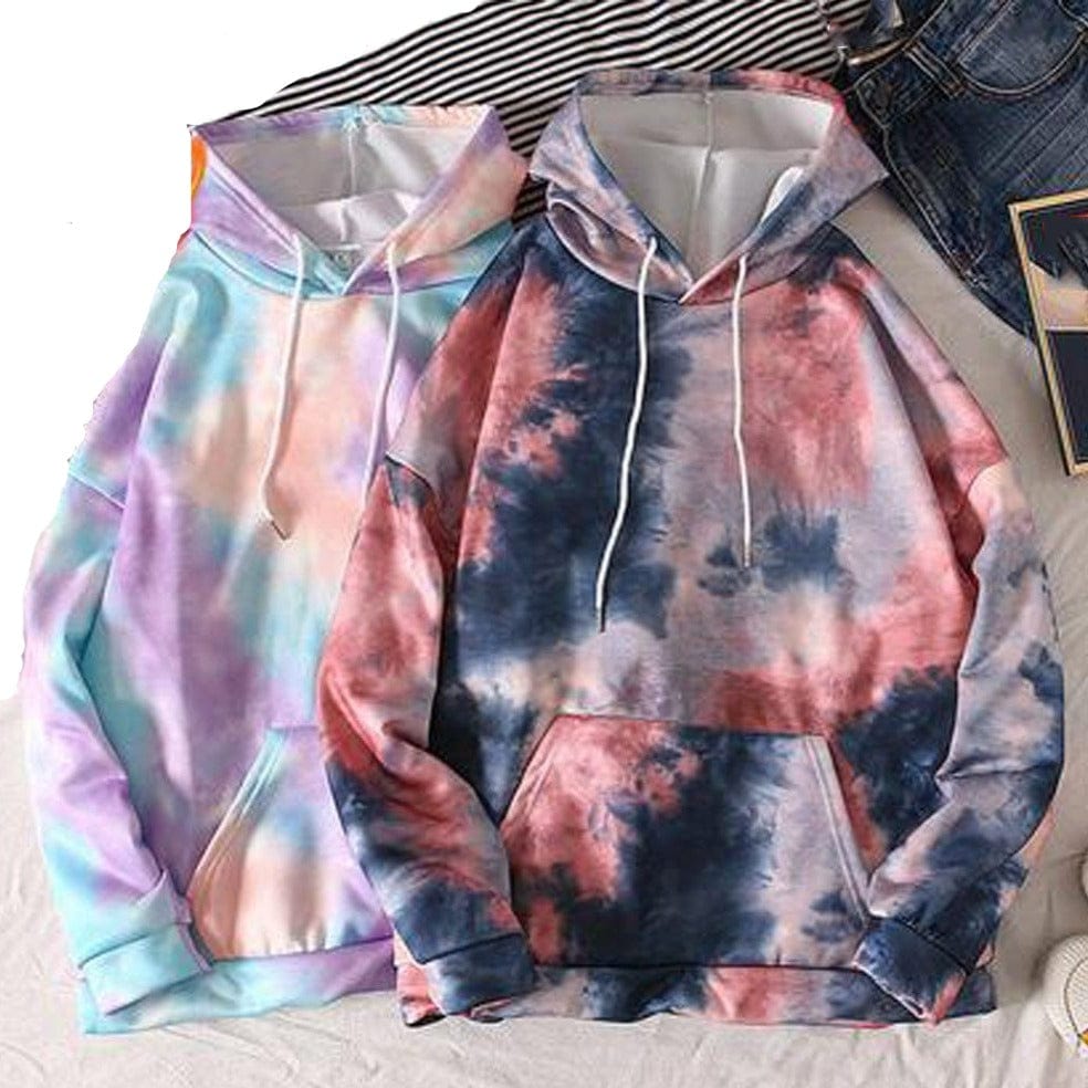 Fantasy Clothes Store Women's Clothing Tie-Dyed Hooded Thin Sweatshirt - M-3XL - 3 Colors