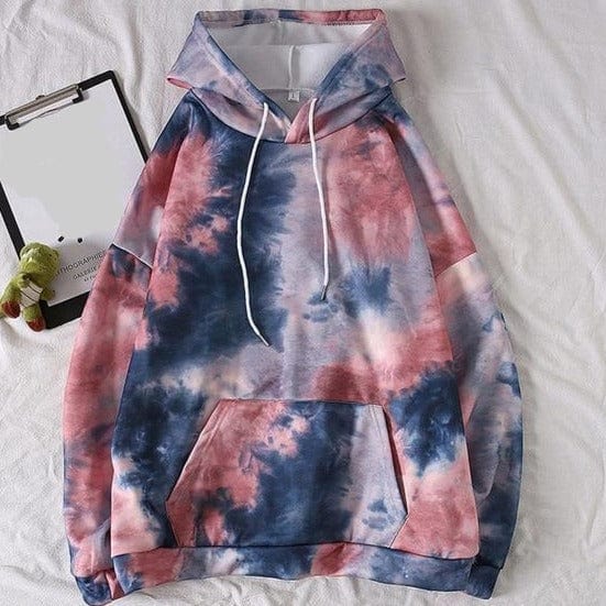 Fantasy Clothes Store Women's Clothing Red / 5XL / United States Tie-Dyed Hooded Thin Sweatshirt - M-3XL - 3 Colors