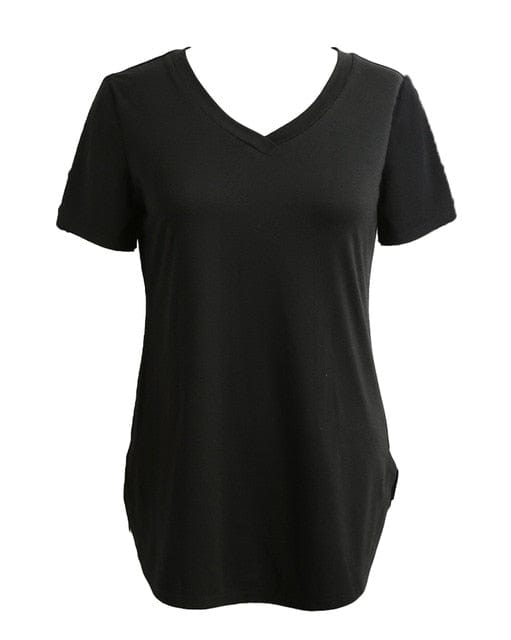 Spruced Roost Women's Clothing Black / XXXL Women's Basic Layering T-shirt  Short Sleeve Shirt  S-5XL, 9 Colors