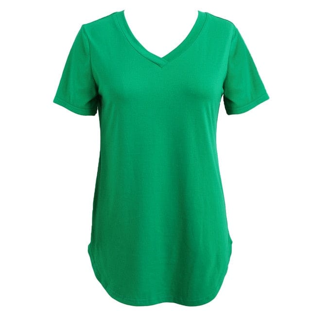 Spruced Roost Women's Clothing Green / XXXL Women's Basic Layering T-shirt  Short Sleeve Shirt  S-5XL, 9 Colors