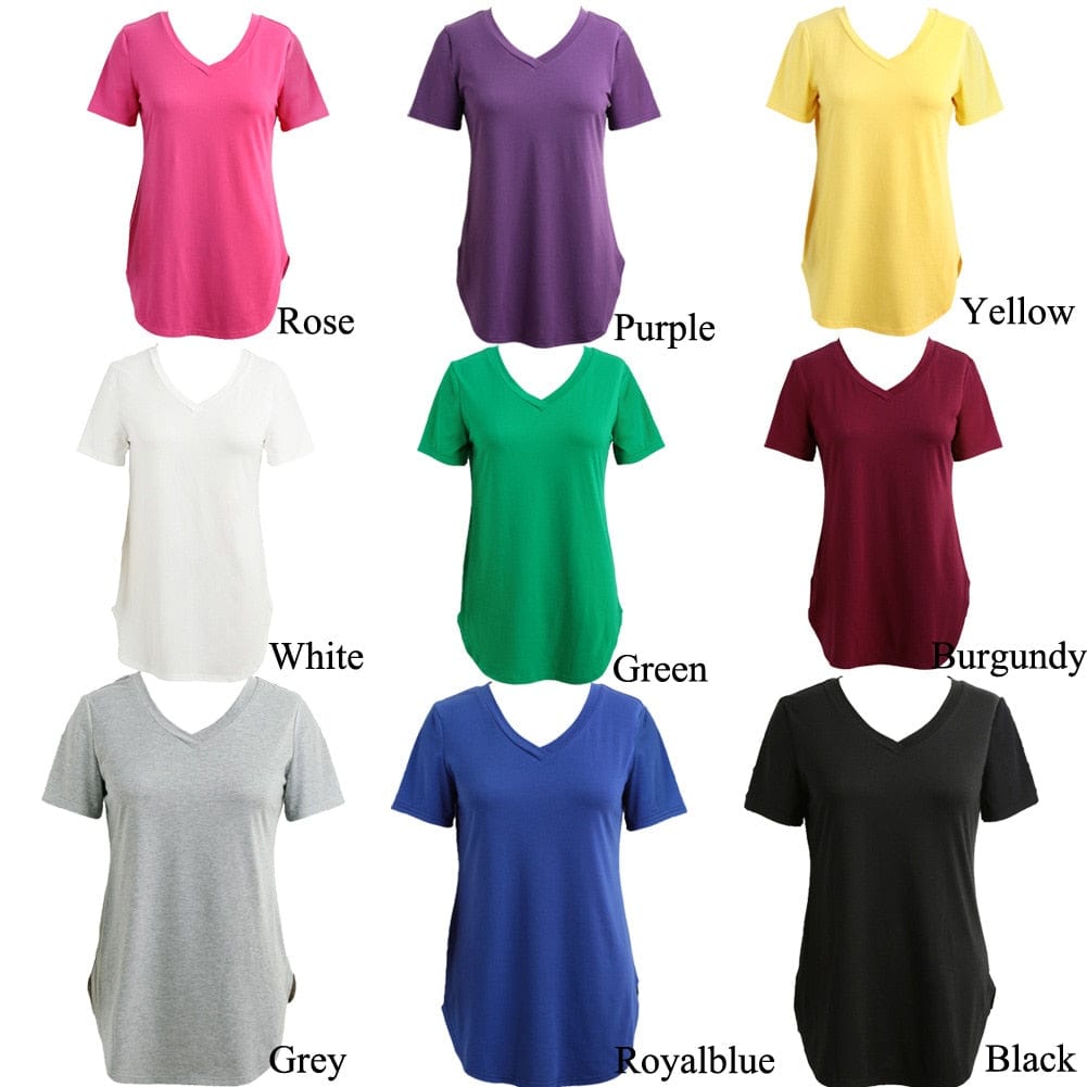 Spruced Roost Women's Clothing Women's Basic Layering T-shirt  Short Sleeve Shirt  S-5XL, 9 Colors