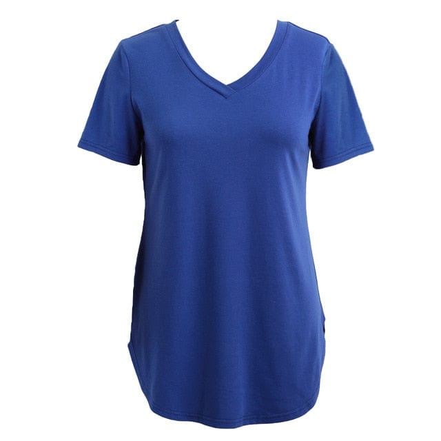 Spruced Roost Women's Clothing Royal Blue / XXXL Women's Basic Layering T-shirt  Short Sleeve Shirt  S-5XL, 9 Colors