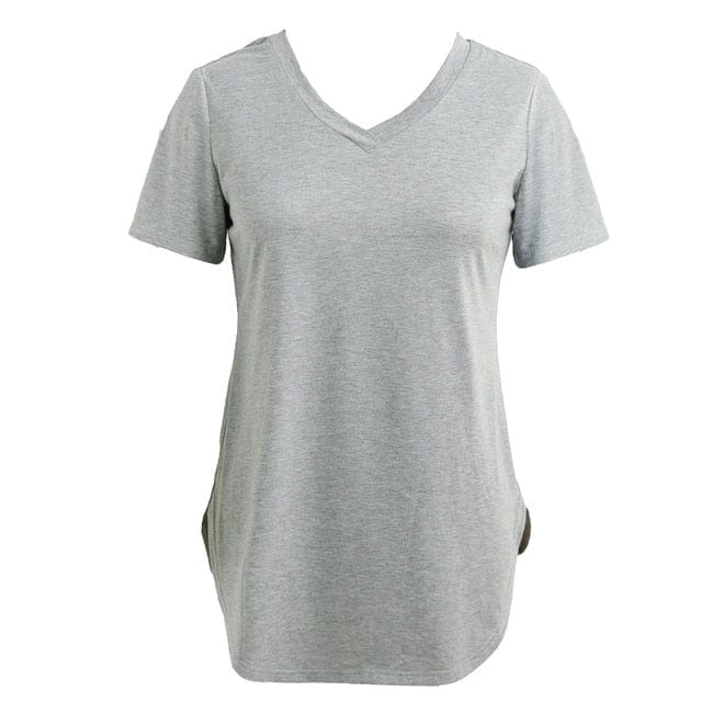Spruced Roost Women's Clothing Gray / XXXL Women's Basic Layering T-shirt  Short Sleeve Shirt  S-5XL, 9 Colors