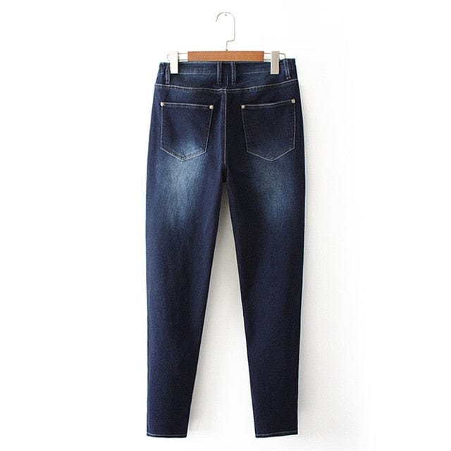 LARGE SIZE-01 Store Women's Denim blue / 54 NYC Distressed Denim Jeans - Size 38-56