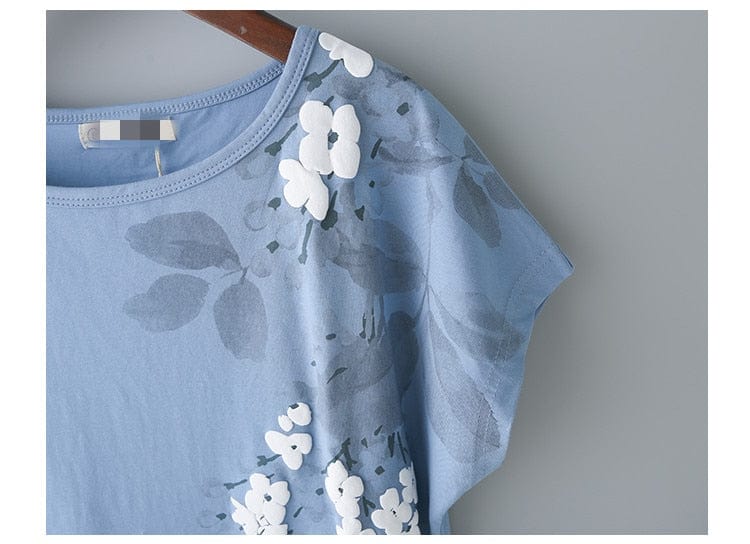 Spruced Roost Womens clothing Leaves and Petals Short Sleeve Top 95% Cotton - M-4XL - 4 Colors