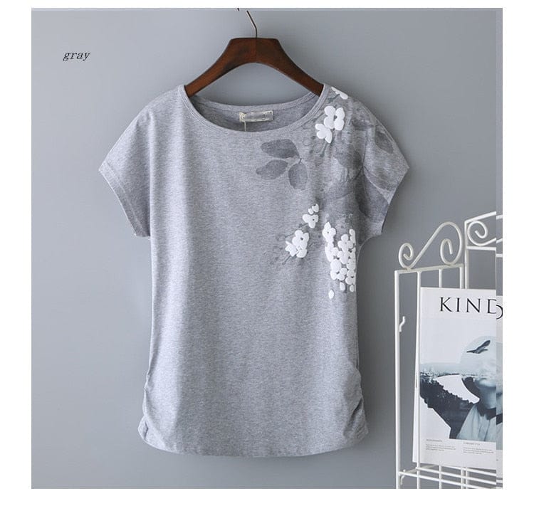 Spruced Roost Womens clothing Leaves and Petals Short Sleeve Top 95% Cotton - M-4XL - 4 Colors