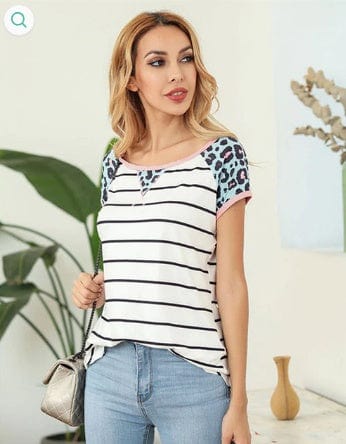 Spruced Roost Womens Clothing Roanoke Raglan Striped T Shirt - S-2XL - 5 Colors
