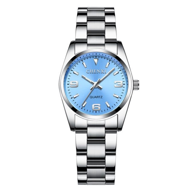 Spruced Roost Womens Watches Light blue Mother of Pearl Quartz Watch 30m Waterproof